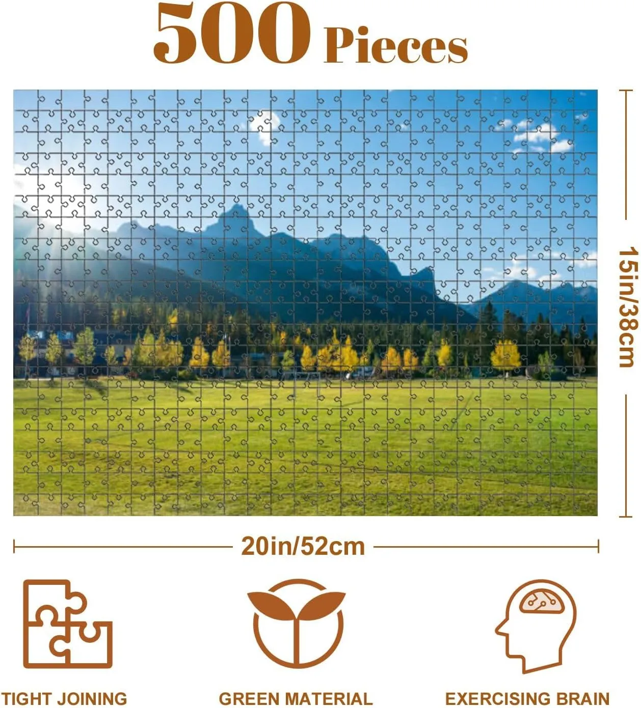 Jigsaw Puzzles 500 Pieces for Adult Three Sisters Sports Complex Multi use Field Playground Canmore Puzzle Game for Family Wooden Puzzle Toy Educational Games Puzzles for Home Decor
