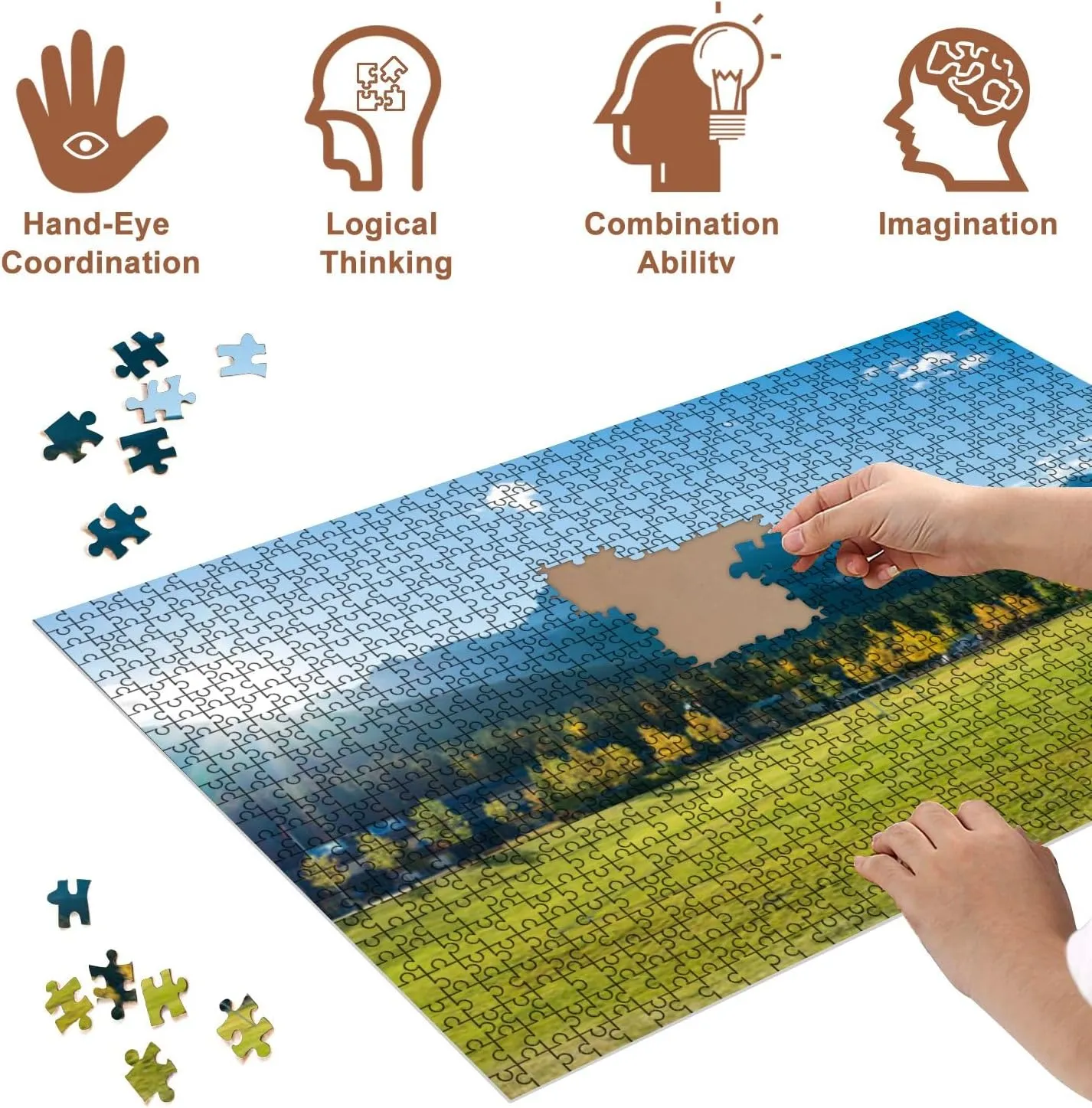 Jigsaw Puzzles 500 Pieces for Adult Three Sisters Sports Complex Multi use Field Playground Canmore Puzzle Game for Family Wooden Puzzle Toy Educational Games Puzzles for Home Decor