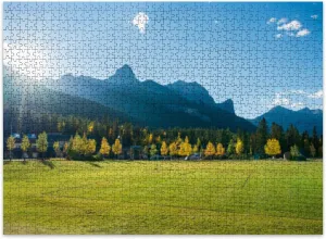Jigsaw Puzzles 500 Pieces for Adult Three Sisters Sports Complex Multi use Field Playground Canmore Puzzle Game for Family Wooden Puzzle Toy Educational Games Puzzles for Home Decor