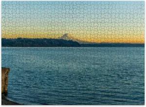 Jigsaw Puzzles 500 Pieces for Adult Twilight Mount Rainier Puzzle Game for Family Wooden Puzzle Toy Educational Games Puzzles for Home Decor