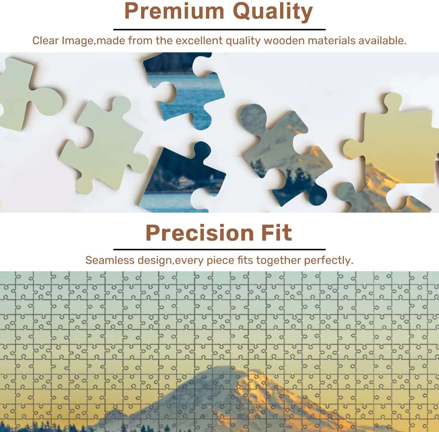 Jigsaw Puzzles 500 Pieces for Adult Twilight Mount Rainier Puzzle Game for Family Wooden Puzzle Toy Educational Games Puzzles for Home Decor