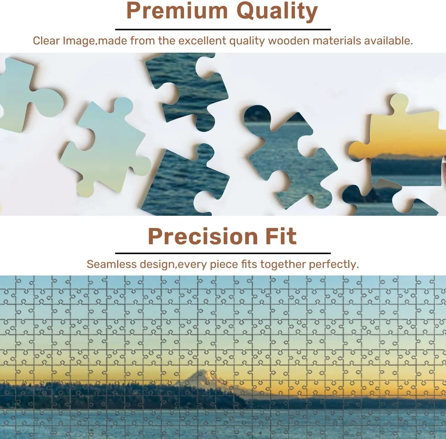 Jigsaw Puzzles 500 Pieces for Adult Twilight Mount Rainier Puzzle Game for Family Wooden Puzzle Toy Educational Games Puzzles for Home Decor