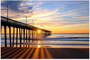 Jigsaw Puzzles 500 Pieces for Adult Virginia Beach Fishing Pier Puzzle Game for Family Wooden Puzzle Toy Educational Games Puzzles for Home Decor