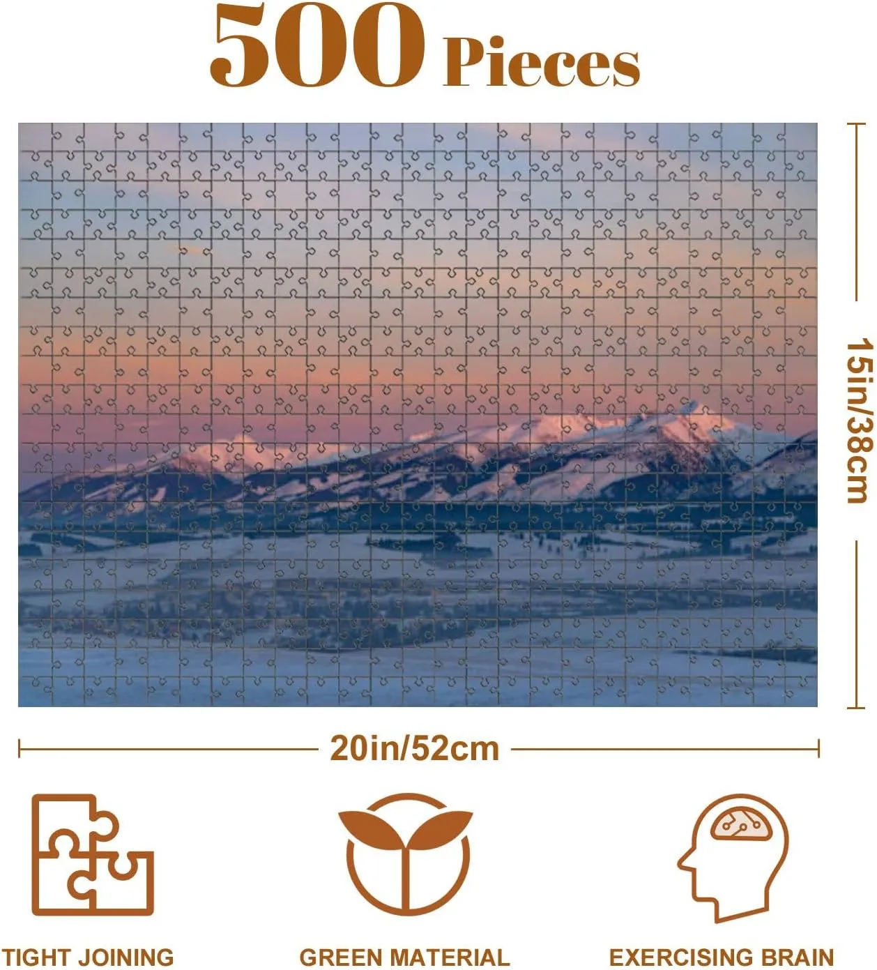 Jigsaw Puzzles 500 Pieces for Adult Western Tatras Rohace Winter time Slovakia Puzzle Game for Family Wooden Puzzle Toy Educational Games Puzzles for Home Decor