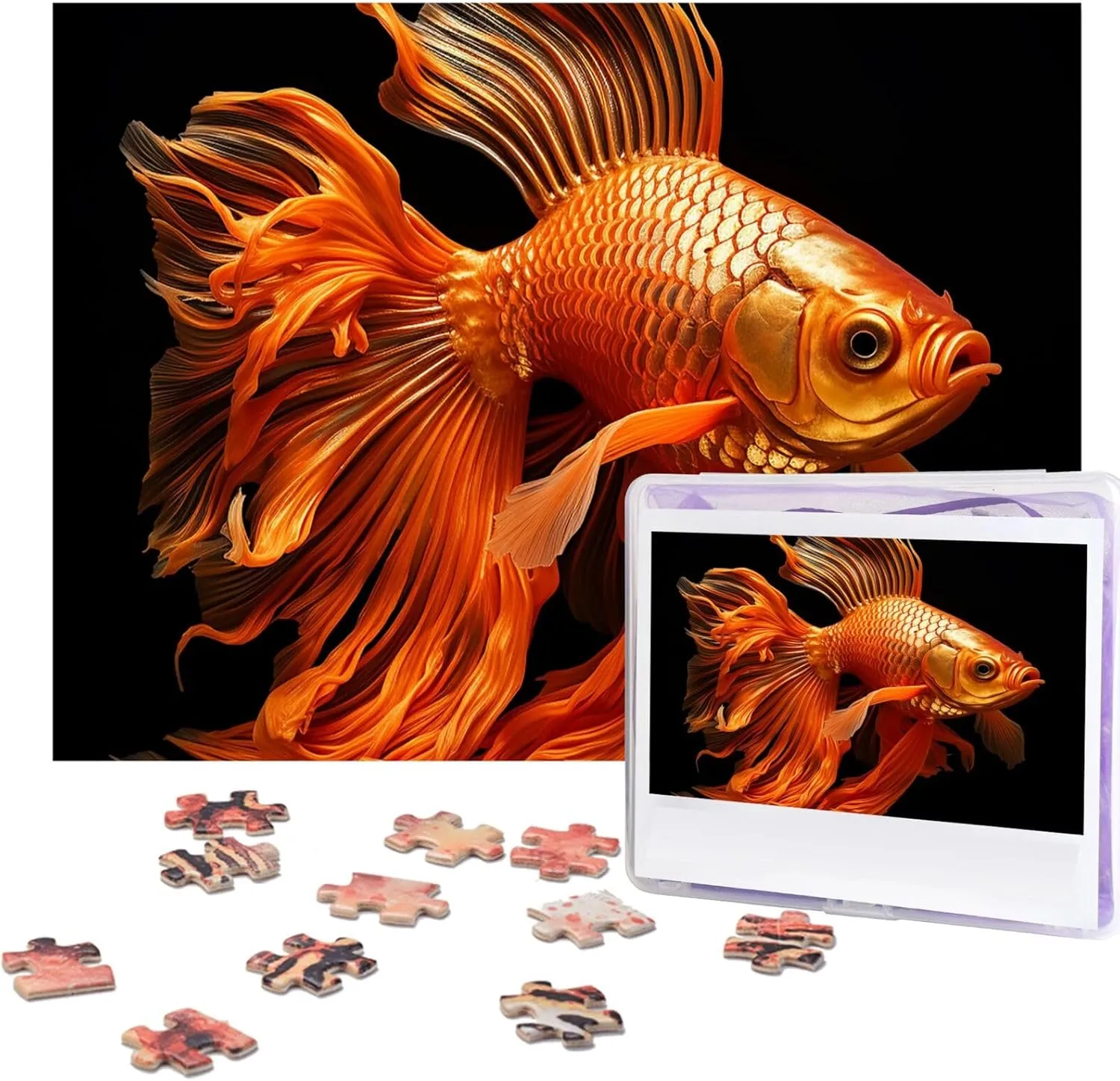 Jigsaw Puzzles 500 Pieces Personalized Puzzle for Adults Charming Fish Picture Puzzle Custom Puzzles from Photos Holiday Unique Gifts for Wall Art,Challenge Puzzles,Educational Games,Family Puzzles