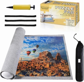 Jigsaw Puzzle Mat Roll Up - 3000 Pieces Large Gray Puzzles Saver Board for Adults Kids, Storage and Transport Keeper Saver Accessories Table Portable Holder Organizer Board Pad Gifts (Gray)
