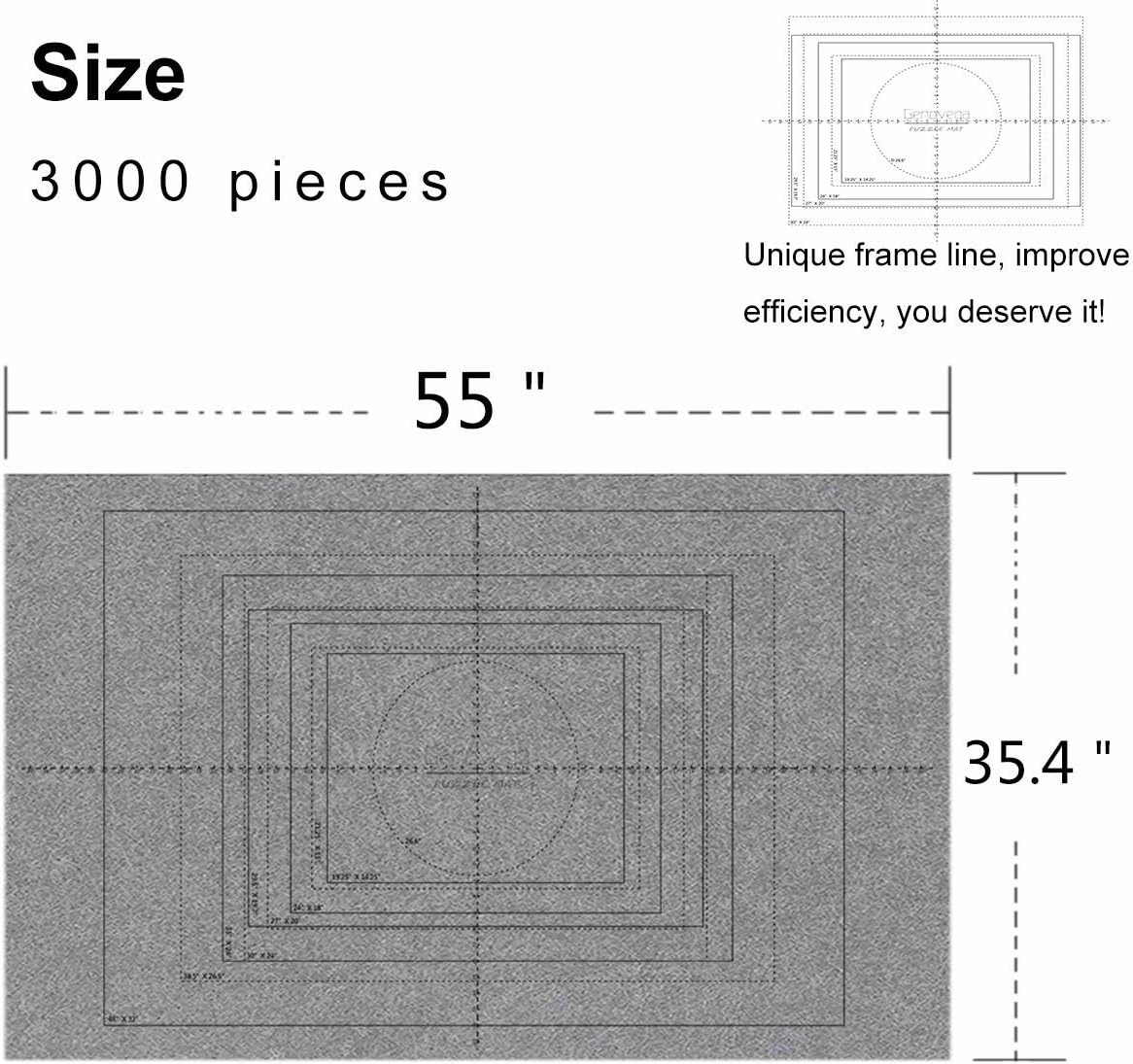 Jigsaw Puzzle Mat Roll Up - 3000 Pieces Large Gray Puzzles Saver Board for Adults Kids, Storage and Transport Keeper Saver Accessories Table Portable Holder Organizer Board Pad Gifts (Gray)