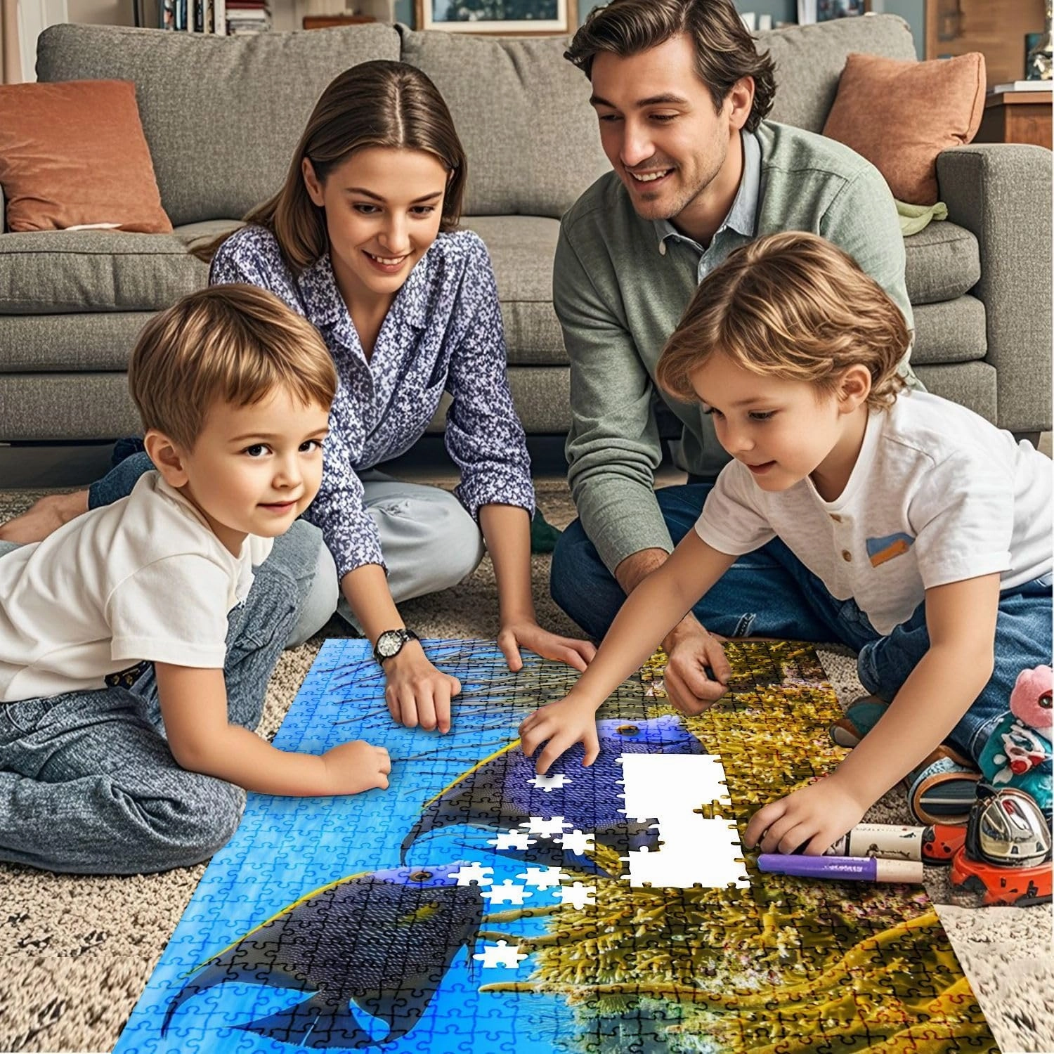 Jigsaw Puzzles 1000 Pieces for Adult Chan Marine French Angelfish Caribbean Ambergris Caye Puzzle Game for Family Wooden Puzzle Toy Educational Games Puzzles for Home Decor