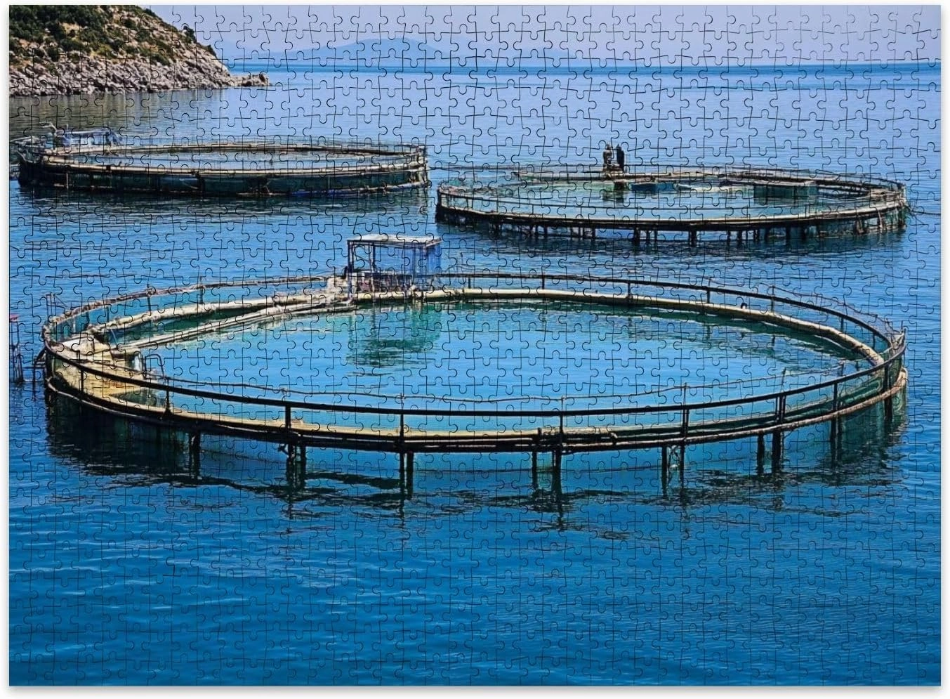 Jigsaw Puzzles 500 Pieces for Adult Fish Farm Puzzle Game for Family Wooden Puzzle Toy Educational Games Puzzles for Home Decor