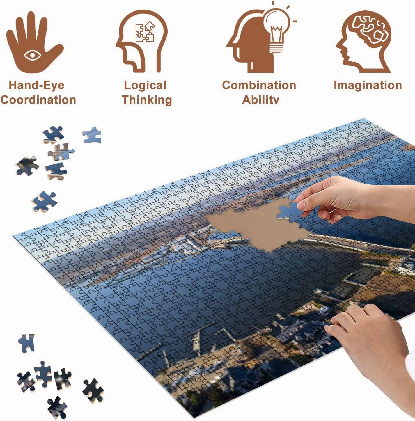 Jigsaw Puzzles 500 Pieces for Adult Mantoloking NJ Looking west into Brick Township Puzzle Game for Family Wooden Puzzle Toy Educational Games Puzzles for Home Decor
