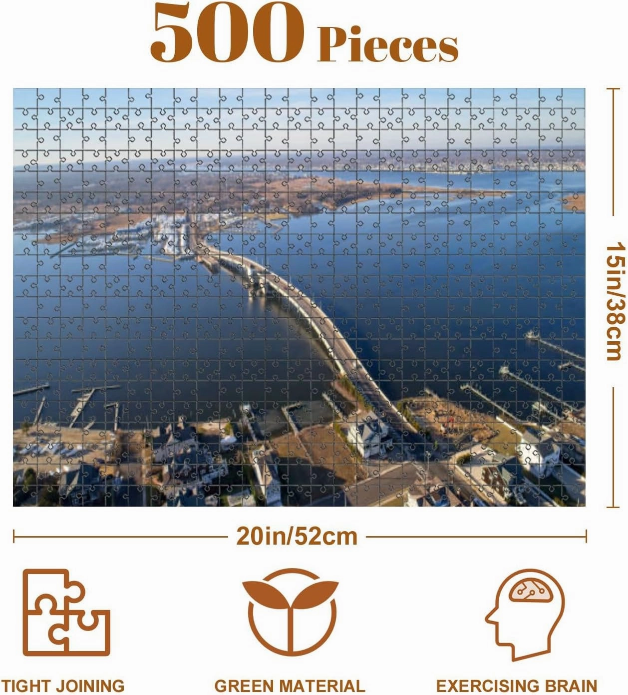 Jigsaw Puzzles 500 Pieces for Adult Mantoloking NJ Looking west into Brick Township Puzzle Game for Family Wooden Puzzle Toy Educational Games Puzzles for Home Decor