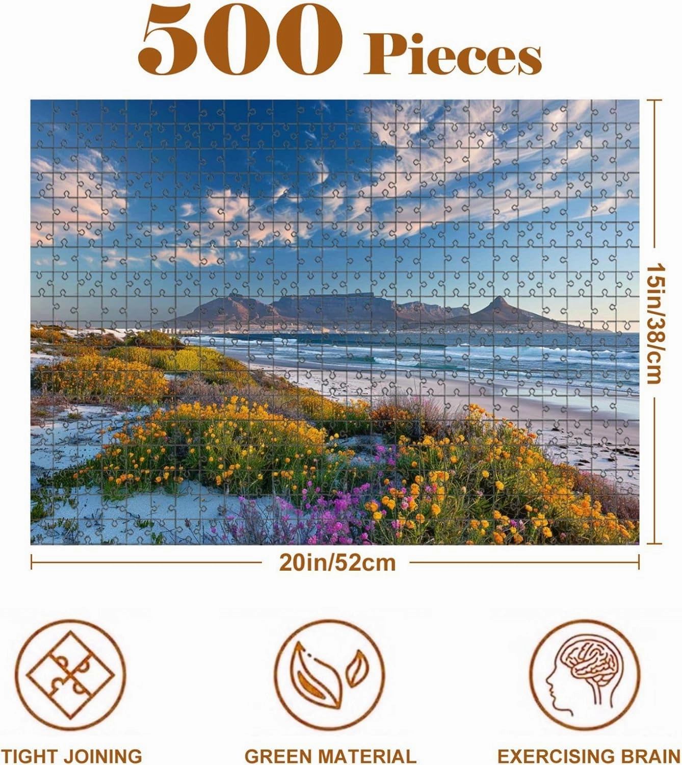 Jigsaw Puzzles 500 Pieces for Adult Scenic View Cape Town South Africa from bloubergstrand Puzzle Game for Family Wooden Puzzle Toy Educational Games Puzzles for Home Decor