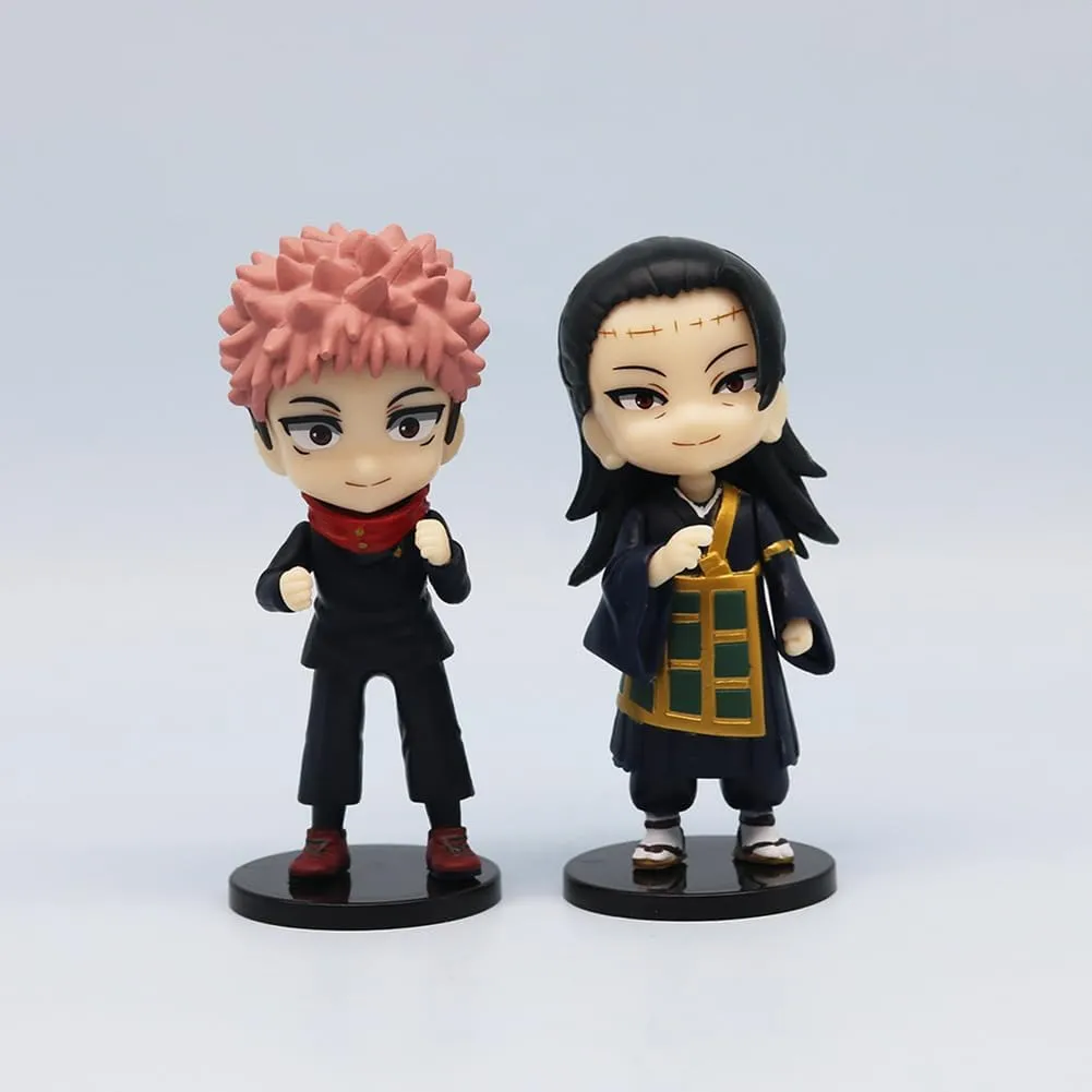 JJK Action Figure Geto Suguru Cake Topper Figure Statue Anime Fushiguro Megumi Figurine Set 7 pieces mini Cartoon Model Desktop Room Birthday Decoration PVC 9 * 3.8cm
