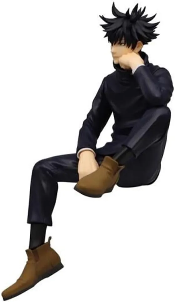 JJK Figure Fushiguro Megumi Figure, 15cm Sitting Pose Anime Action Figure Model Statue Cake Topper Decoration Handmade Collectible Desktop Figure