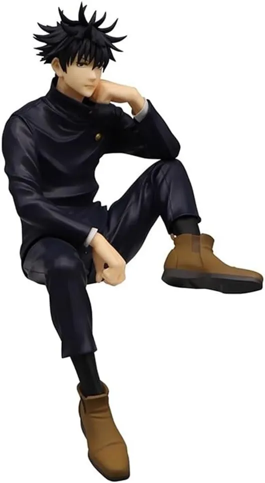 JJK Figure Fushiguro Megumi Figure, 15cm Sitting Pose Anime Action Figure Model Statue Cake Topper Decoration Handmade Collectible Desktop Figure
