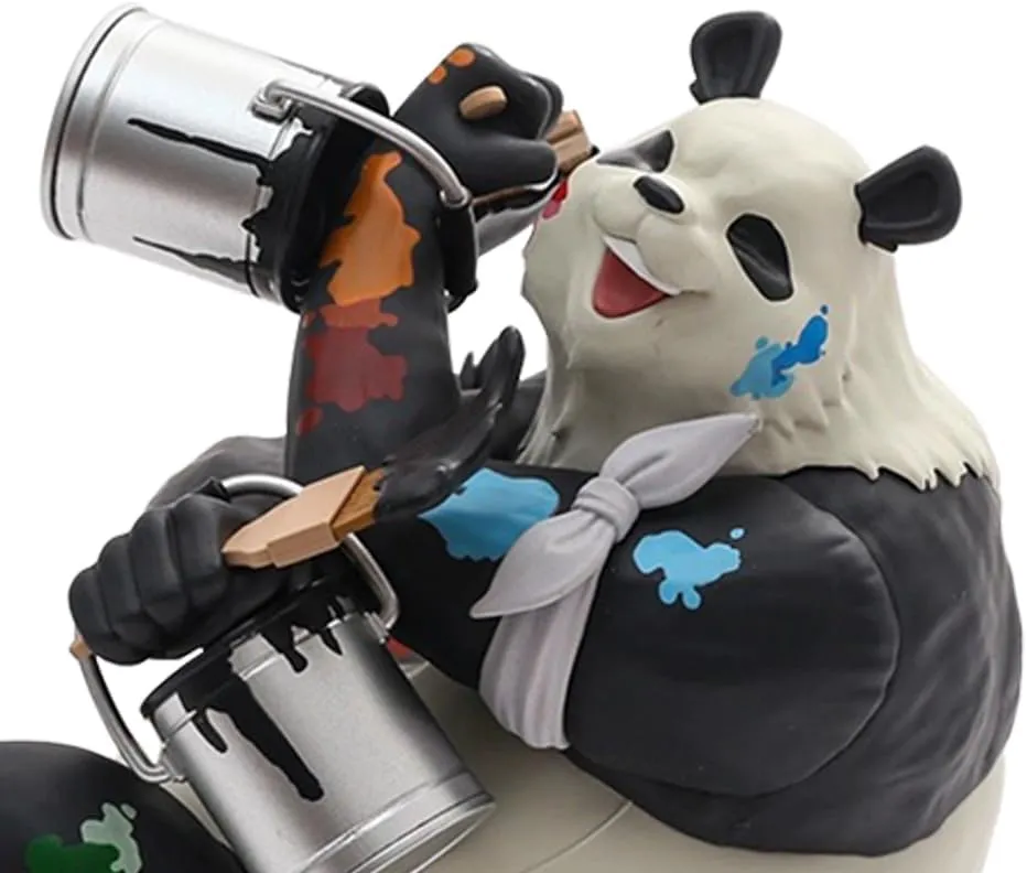 JJK Figure Panda Model, 16cm Painting Scene Anime Action Figure JJK Statue Handmade Collectible Desktop Figure Decoration Gifts