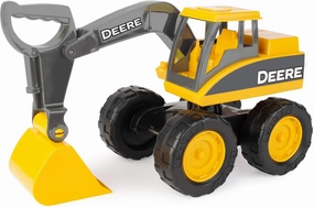 John Deere Big Scoop Construction Toy Excavator with Tilting Dump Bed and Rolling Wheels, 15 Inch
