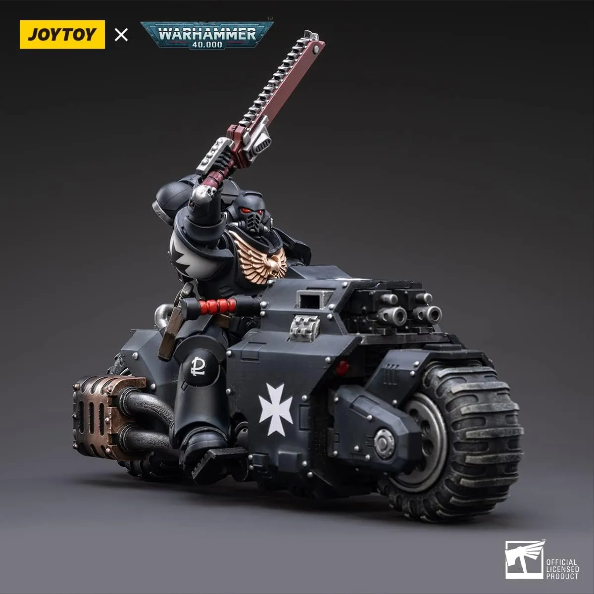 JOYTOY Warhammer 40,000 Action Figure 1/18 Black Templars Motorcycle Outriders and Brother Valtus Model…