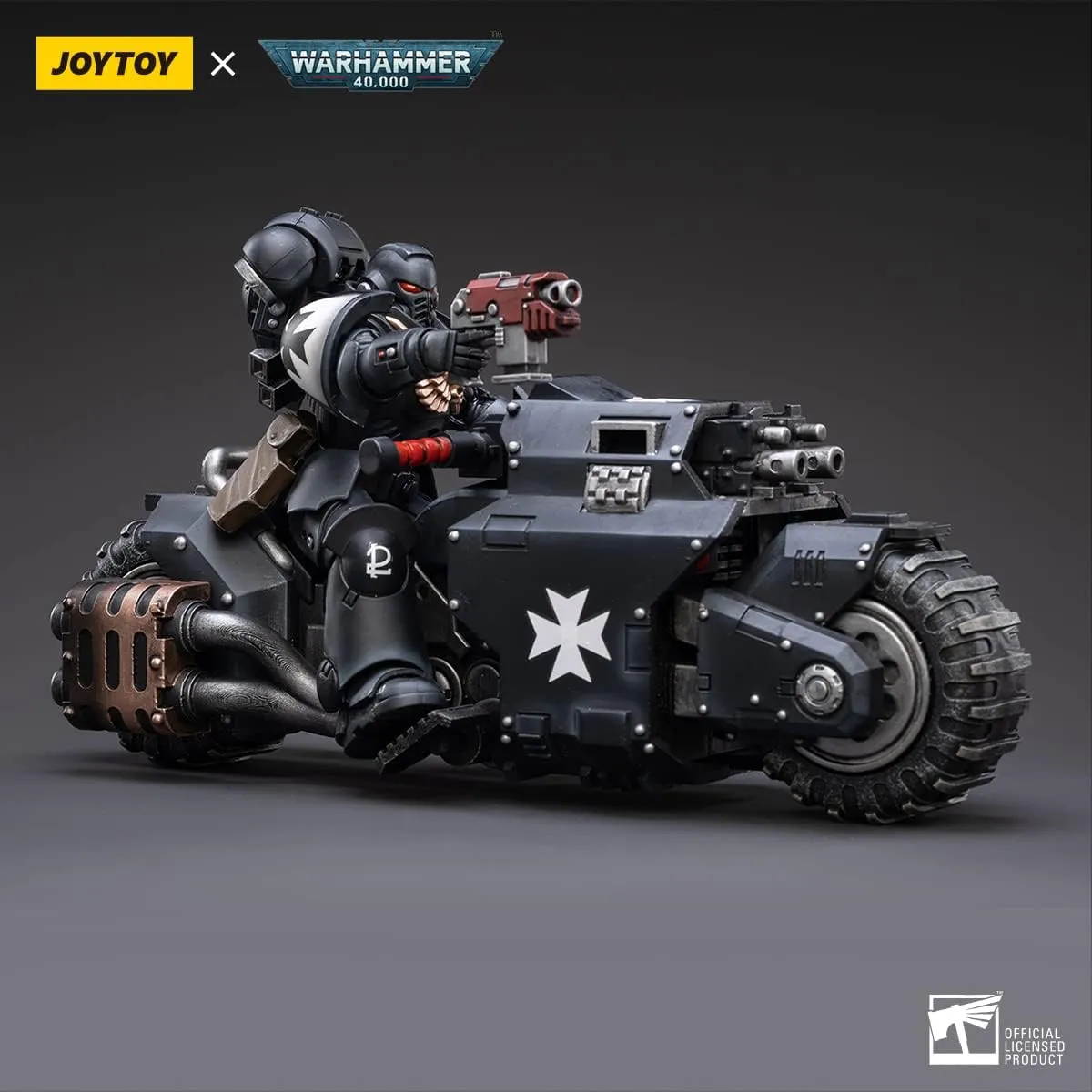 JOYTOY Warhammer 40,000 Action Figure 1/18 Black Templars Motorcycle Outriders and Brother Valtus Model…