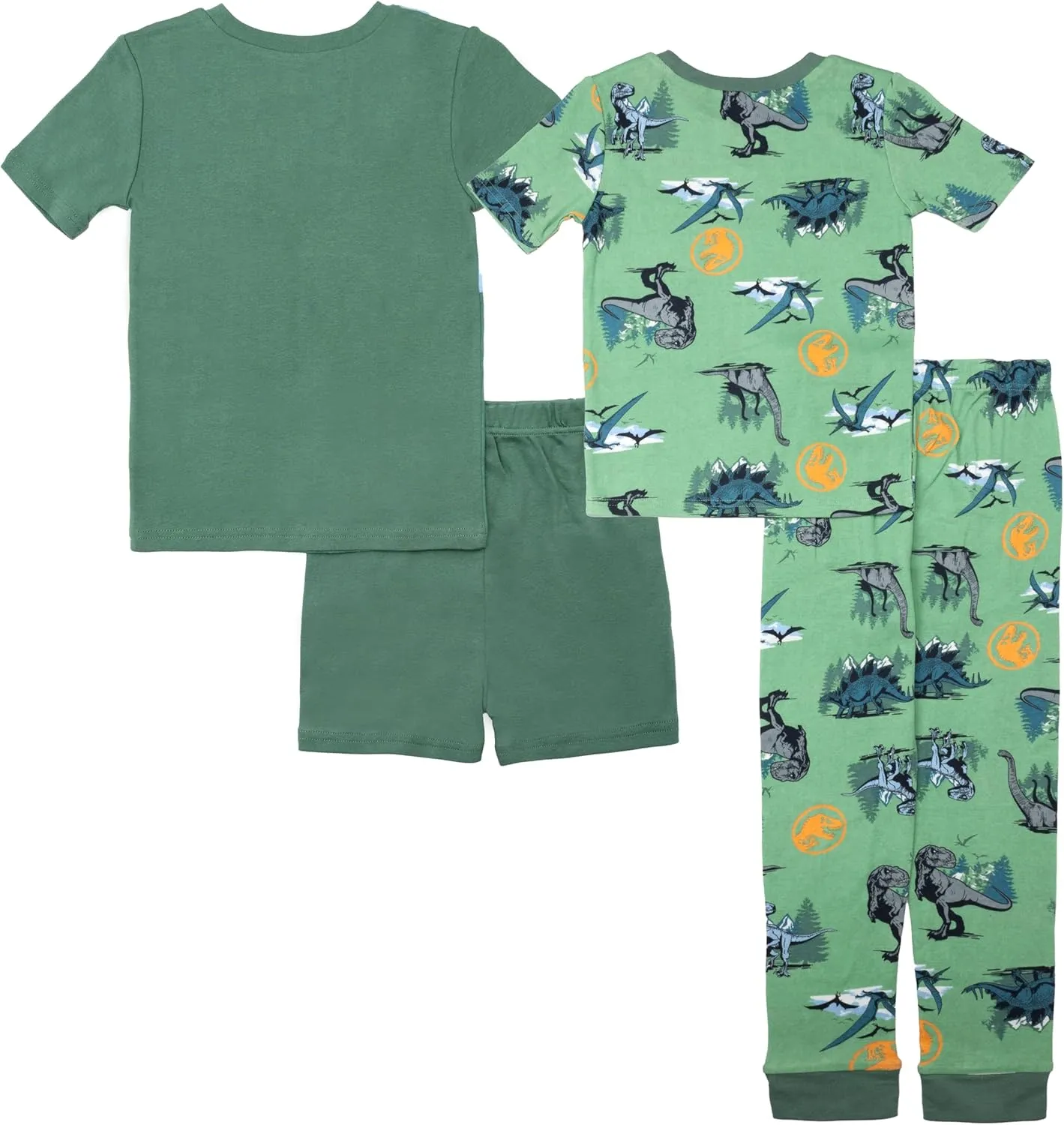 Jurassic World Boys' 4-Piece Snug-fit Cotton Pajama Set, Soft & Cute for Kids