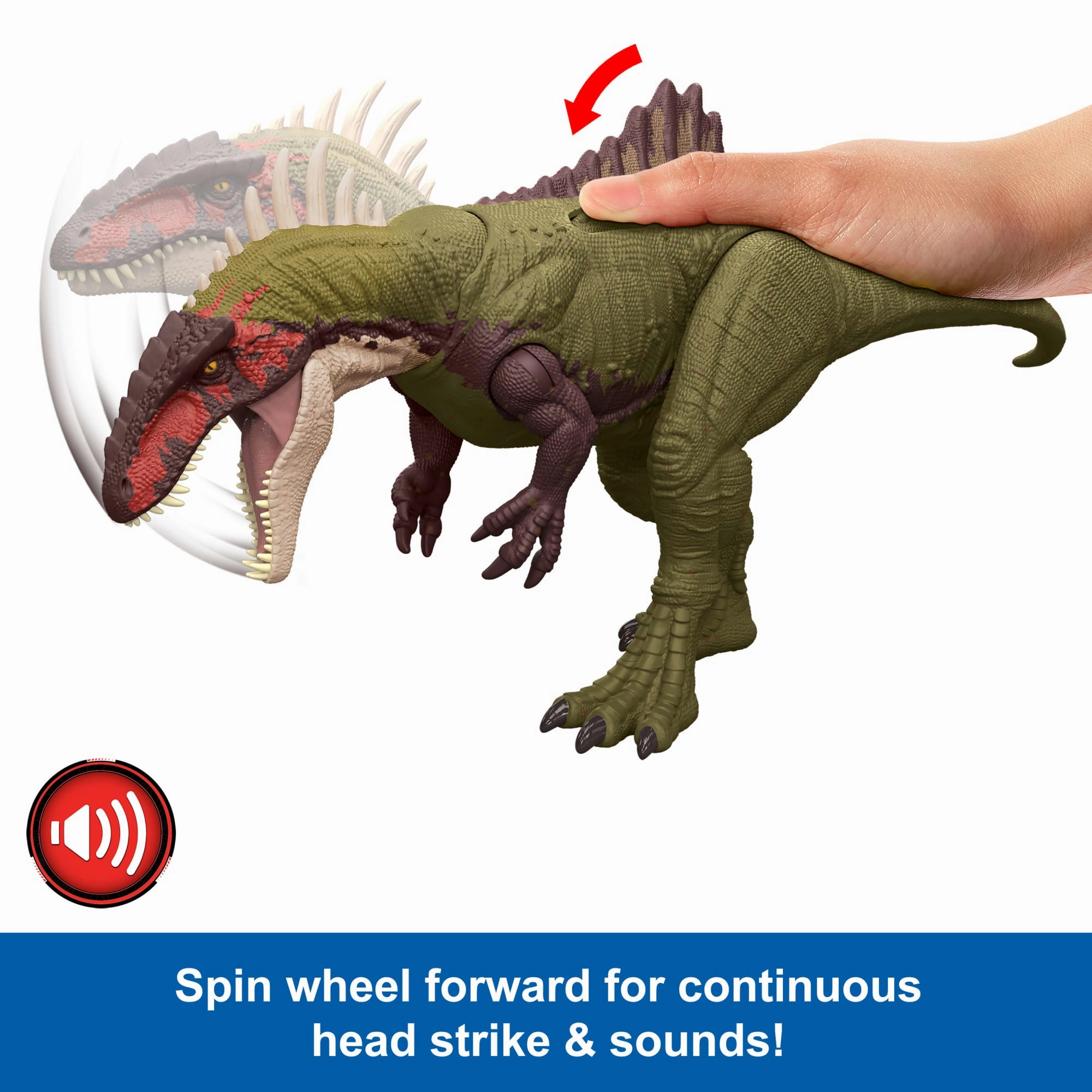 Jurassic World Chaos Theory Battle Roarin’ Becklespinax Dinosaur Action Figure Toy, Rampage Strike