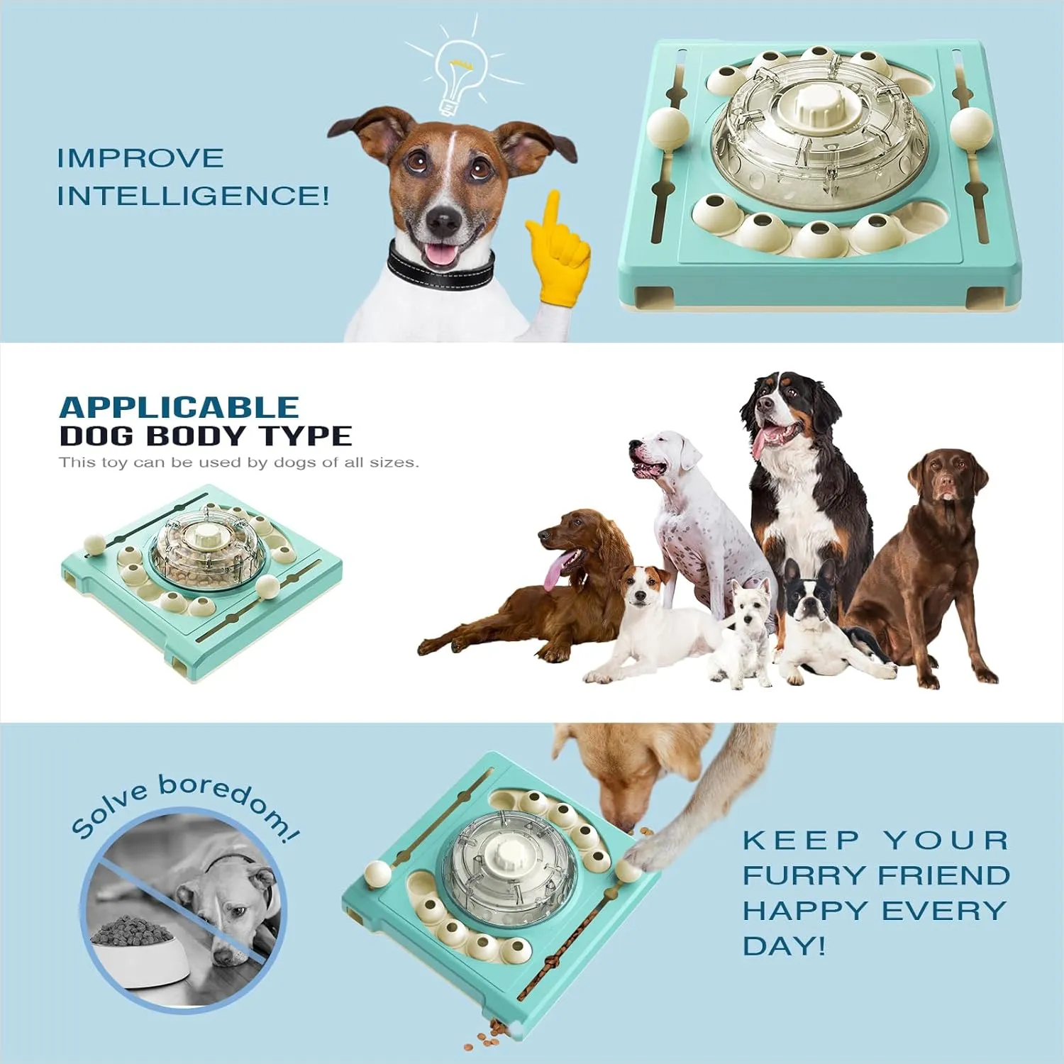 KADTC Dog Rotating Puzzle Games Toy Level 2 in 1 Centralized Food Dispensing Design Capacity 10.8 oz Slow Treat Puzzles Feeder Boredom Busters Puppy Mind Interactive Enrichment Mental Stimulation Toys