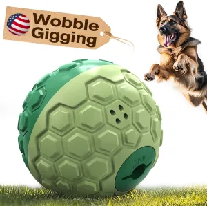 KADTC Treat Dispenser Roll Giggling Ball for All Breed Medium/Large Aggressive Chewers Food Dispensing Puzzle Toy Chew Teeth Balls Interactive Keep Them Busy Boredom Busters Puppy Enrichment Toys