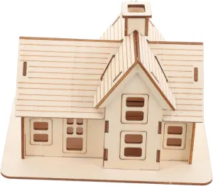KICHOUSE 1 Set DIY Wooden House Model Puzzle Assembly Craft for Adults for Home Decor Desk Display and Creative Friends and Family