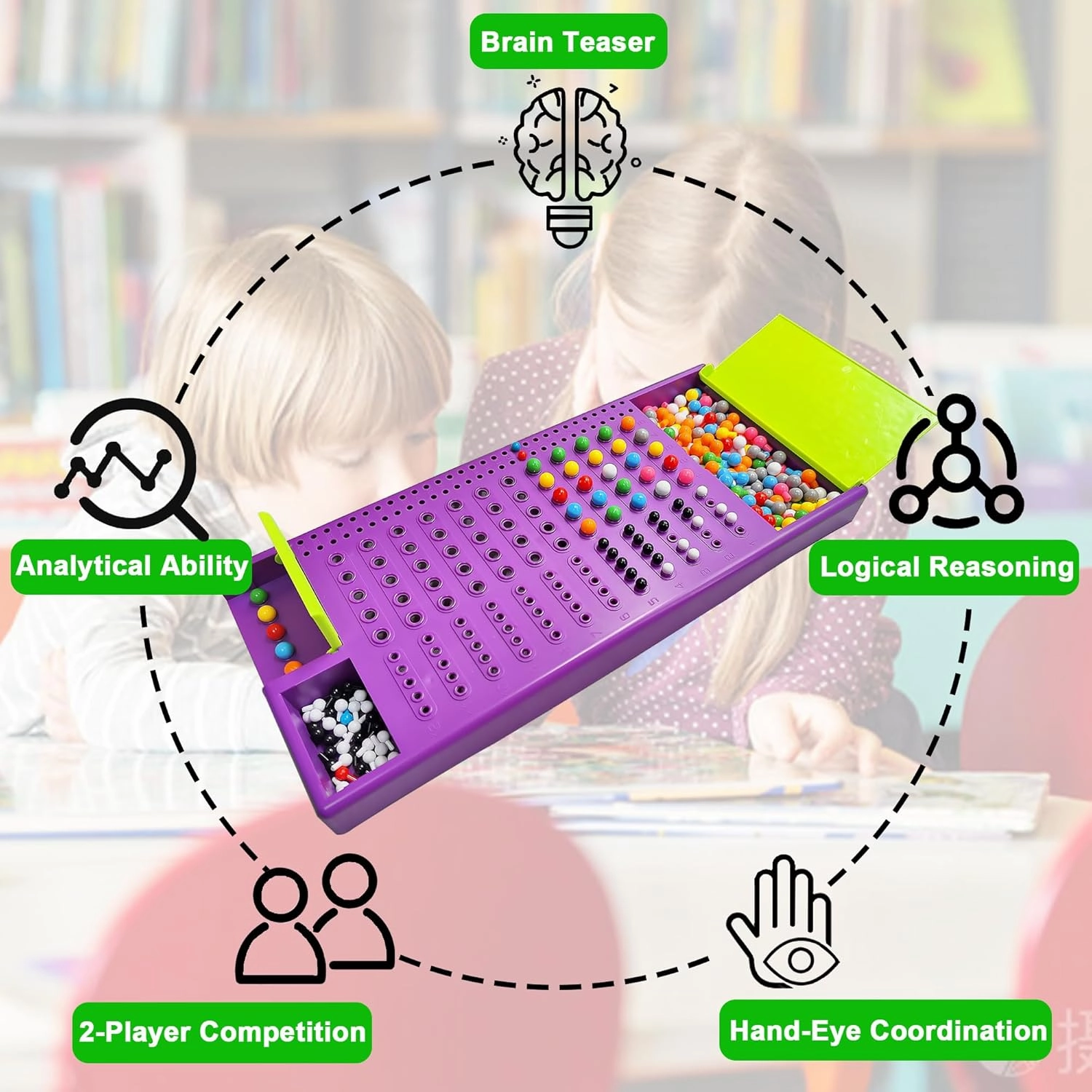 KIDAMI Code Breaker Board Game, Classic Codebreaking Codename Original Travel Board Game, Brain Puzzle Play Set - 2 Player Battle of Famliy Game, STEM Development Toys for Kids & Adults