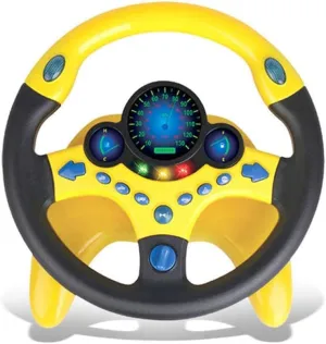 Kids Electric Early Education Simulation Steering Wheel Multifunctional High Simulation Car Driving Toy with Music and Light Pretend Driving Toy for Boys and Girls