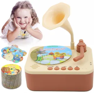 Kids Phonograph with 99 Cards, Toddler Record Player, Story & Music Player, Kids Music Player, Educational Phonograph for Boys and Girls Age 3 , Toddler Toys for Early Learning