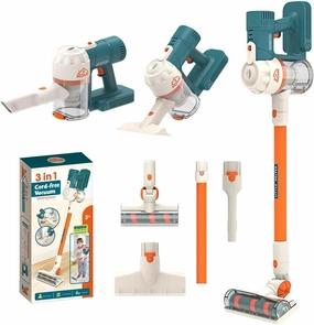 Kids Cleaning Toy Set ，3-in-1 Kids Vacuum That Really Works, Toddler Toy Vacuum Cleaning Set for Children Aged 3 , Fun Kids Working Toy Vacuum Cleaner with Working Suction for Realistic Play