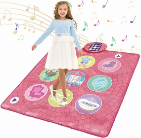 Kids Dance Mat, Electronic Dance Pad Game with LED Lights, Adjustable Volume, 5 Game Modes, 3 Challenge Levels, Built-in Music, Fun Birthday Christmas Dance Gifts for Boys Girls Ages 3-12