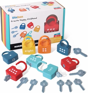 Kids Learning Locks with Keys Numbers Matching & Counting Montessori Educational Toys for Ages 3 yrs  Boys and Girls Preschool Games Gifts