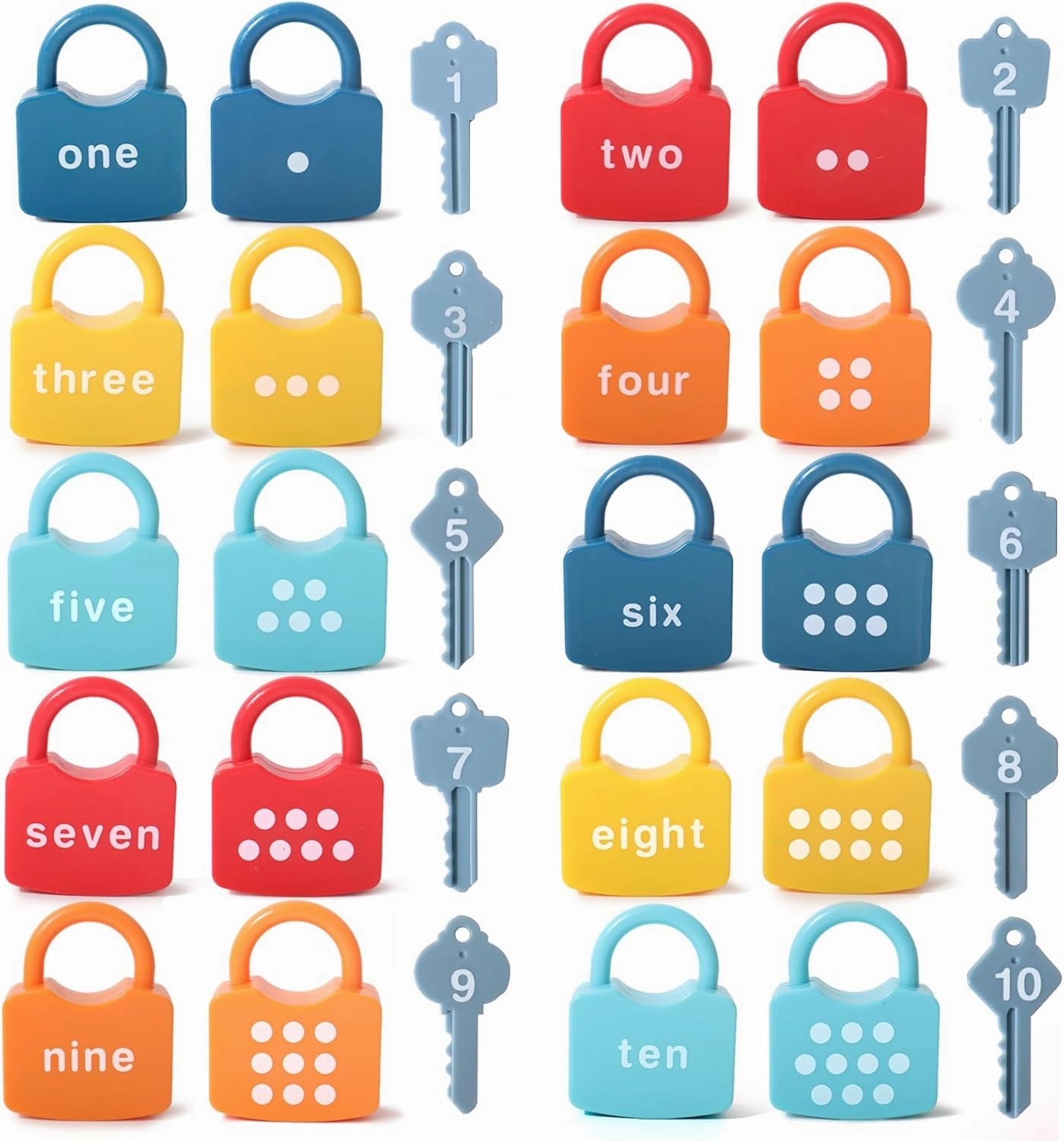 Kids Learning Locks with Keys Numbers Matching & Counting Montessori Educational Toys for Ages 3 yrs  Boys and Girls Preschool Games Gifts