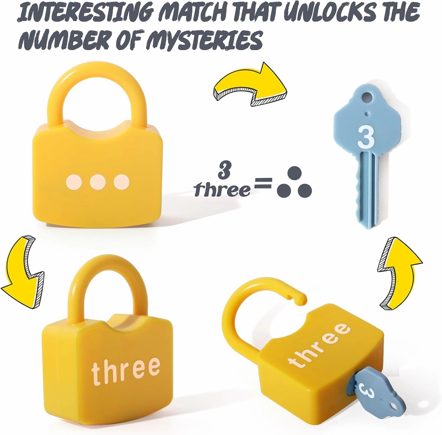 Kids Learning Locks with Keys Numbers Matching & Counting Montessori Educational Toys for Ages 3 yrs  Boys and Girls Preschool Games Gifts