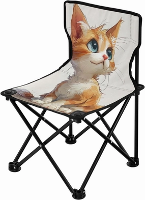 Kigai Folding Camping Chair Heavy Duty Chair Ultralight Compact Portable Beach Chair for Outdoor Camp, Hiking, Travel, Beach, Sporting Event and Picnic, Cute Cat
