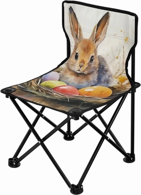 Kigai Folding Camping Chair Heavy Duty Chair Ultralight Compact Portable Beach Chair for Outdoor Camp, Hiking, Travel, Beach, Sporting Event and Picnic, Easter Rabbit