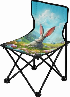 Kigai Folding Camping Chair Heavy Duty Chair Ultralight Compact Portable Beach Chair for Outdoor Camp, Hiking, Travel, Beach, Sporting Event and Picnic, Easter Rabbit