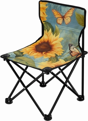 Kigai Folding Camping Chair Heavy Duty Chair Ultralight Compact Portable Beach Chair for Outdoor Camp, Hiking, Travel, Beach, Sporting Event and Picnic, Vintage Sunflower