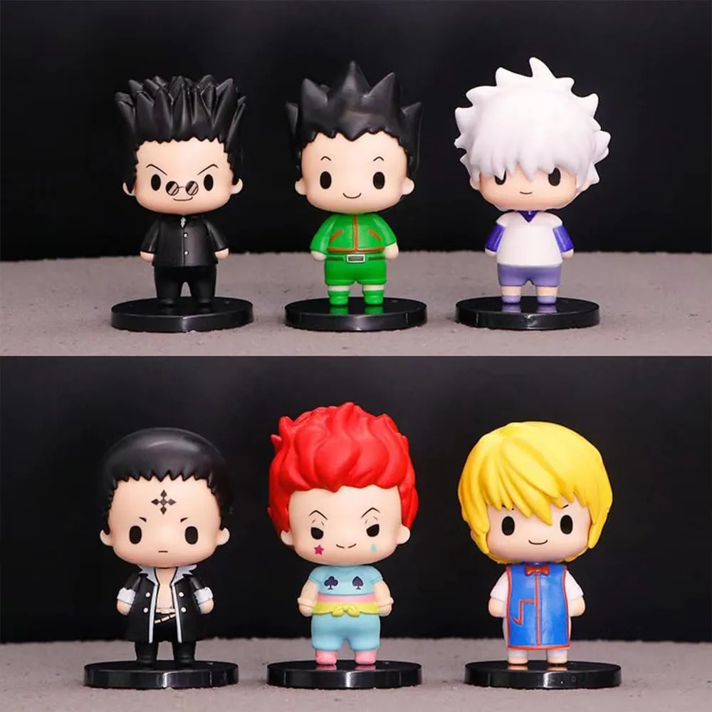 Killua Zaoldyeck Figures Gon Freecss/Kurapika/Chrollo Lucilfer Anime Figure 6PCS PVC Anime Action Figurine 7.5CM