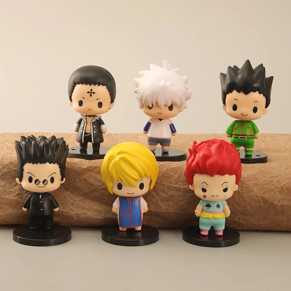 Killua Zaoldyeck Figures Gon Freecss/Kurapika/Chrollo Lucilfer Anime Figure 6PCS PVC Anime Action Figurine 7.5CM