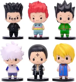 Killua Zaoldyeck Figures Gon Freecss/Kurapika/Chrollo Lucilfer Anime Figure 6PCS PVC Anime Action Figurine 7.5CM