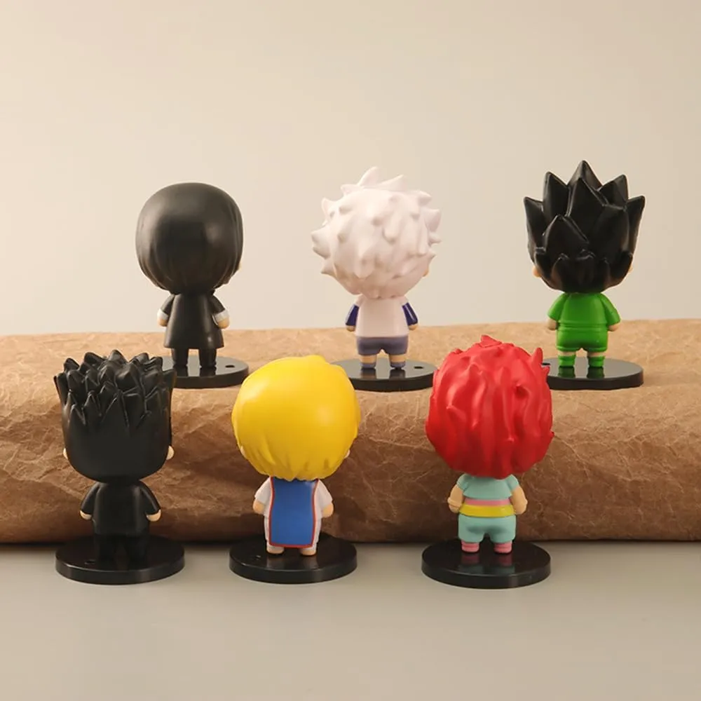 Killua Zaoldyeck Figures Gon Freecss/Kurapika/Chrollo Lucilfer Anime Figure 6PCS PVC Anime Action Figurine 7.5CM