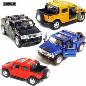 KiNSMART - H2 Hummer SUT Truck Set Of 4 5" 1:36 Scale Die Cast Metal Model Toy