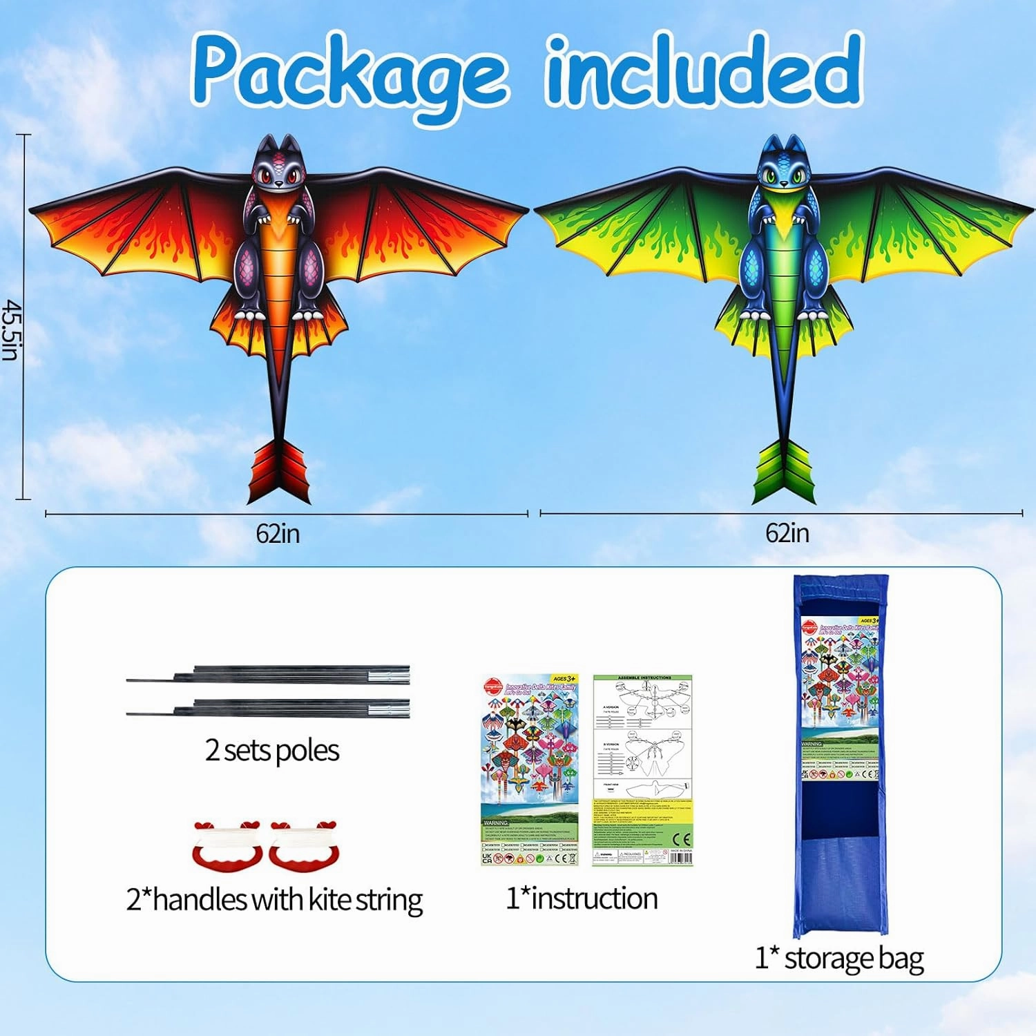 Kite for Kids Age 4-8 8-12, Large Kites for Adults Easy to Fly with 328ft Kite String,Perfect Beginner Kites for Kids Ages 3-5 Beach Trip Park Family Activities Outdoor Games