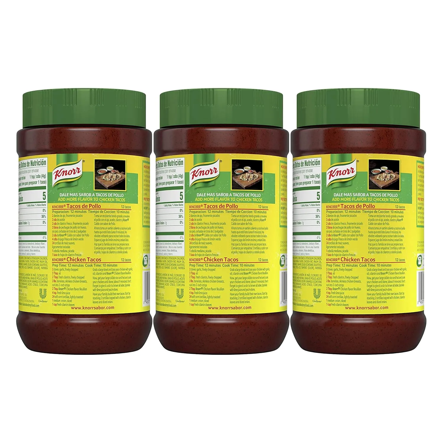 Knorr Granulated Chicken Flavor Bouillon For Sauces, Gravies And Soups Chicken Bouillon Fat And Cholesterol Free 2 lb 3 Pack