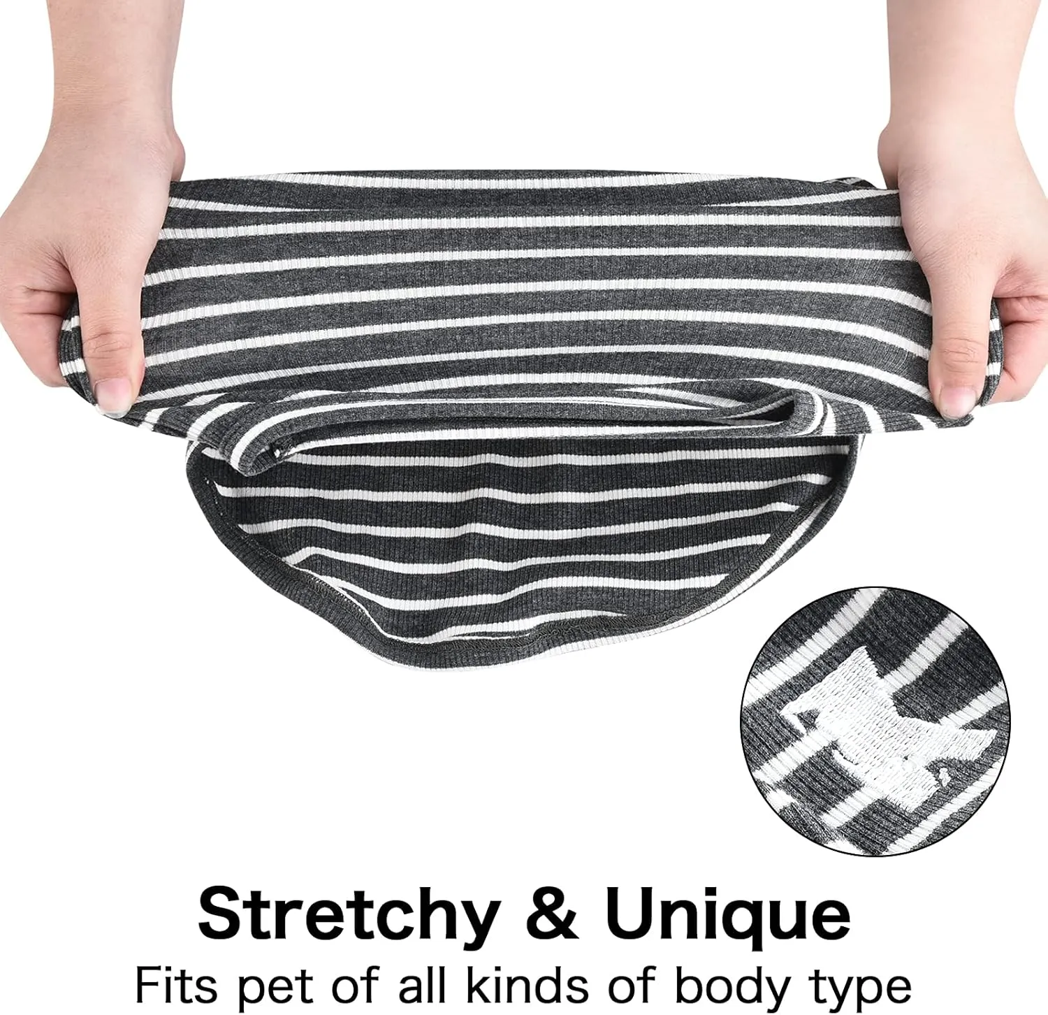 Koneseve Dog Shirt Vest Lightweight Stretchy Dog T-Shirts Soft Cool Shirts Sleeveless Stripe Vests Breathable Clothes for Puppy Kitty Cats Small Medium Large Dogs 2 Pack Black   Grey [ 3XL ]