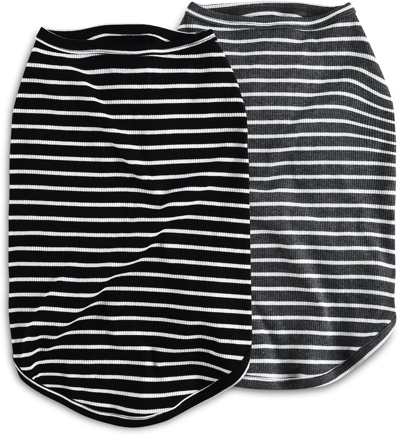 Koneseve Dog Shirt Vest Lightweight Stretchy Dog T-Shirts Soft Cool Shirts Sleeveless Stripe Vests Breathable Clothes for Puppy Kitty Cats Small Medium Large Dogs 2 Pack Black   Grey [ 3XL ]
