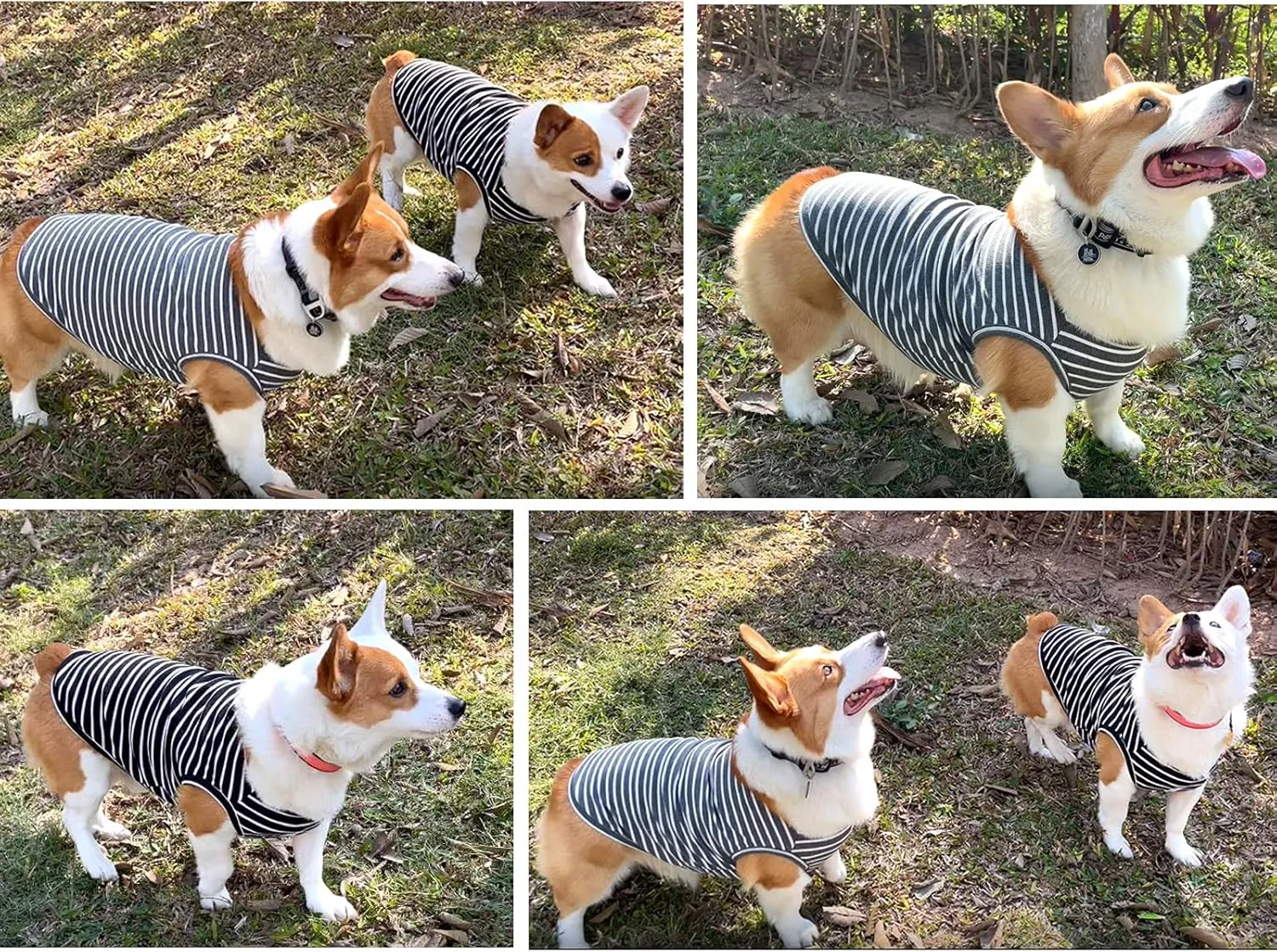 Koneseve Dog Shirt Vest Lightweight Stretchy Dog T-Shirts Soft Cool Shirts Sleeveless Stripe Vests Breathable Clothes for Puppy Kitty Cats Small Medium Large Dogs 2 Pack Black   Grey [ 3XL ]